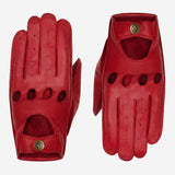 Gosling (rouge) - Gants tactiles de conduite classiques en cuir d'agneau