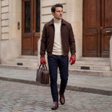 Gosling (rouge) - Gants tactiles de conduite classiques en cuir d'agneau