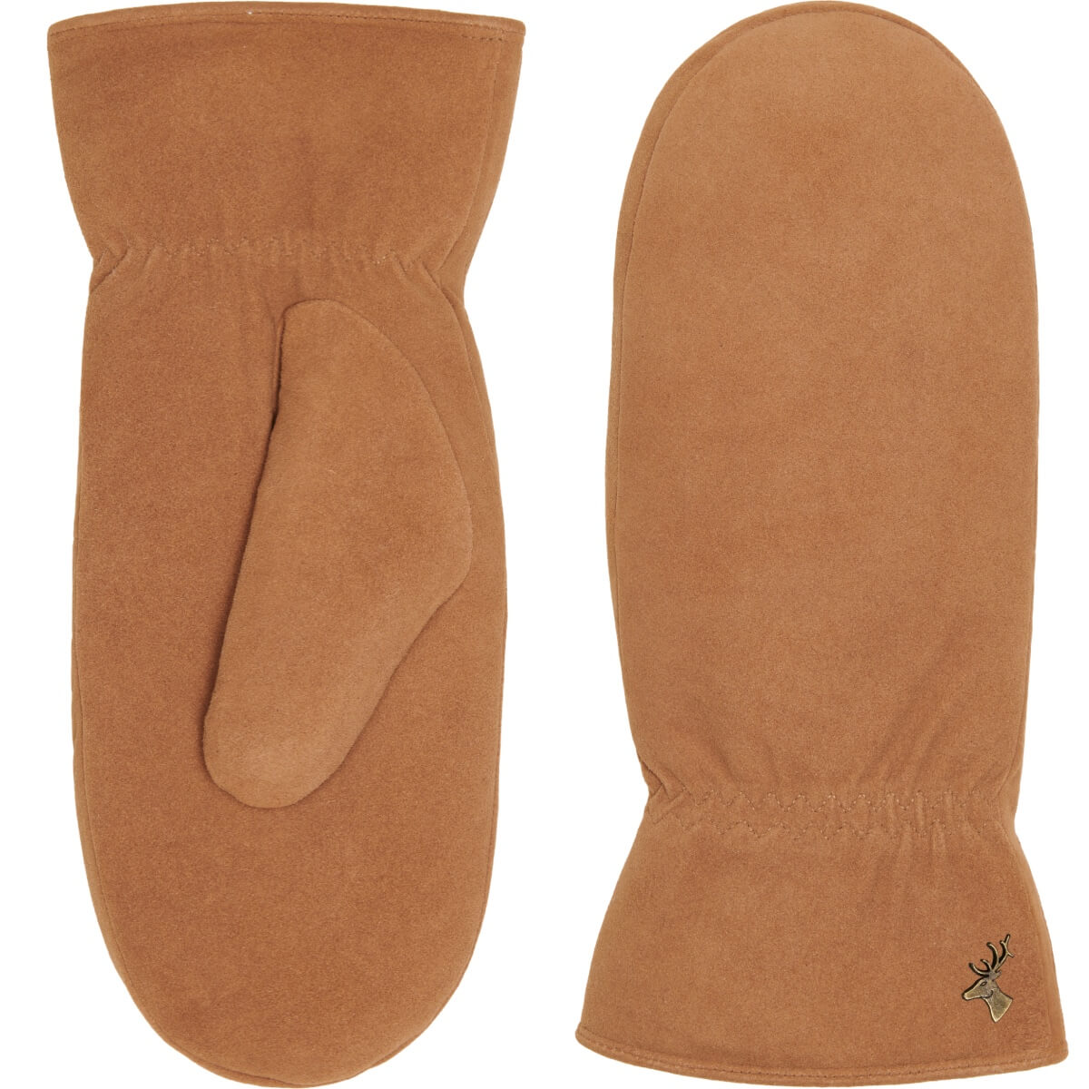 Hailey (camel) - moufles en daim de chèvre avec luxueuse doublure en shearling (fourrure de mouton)