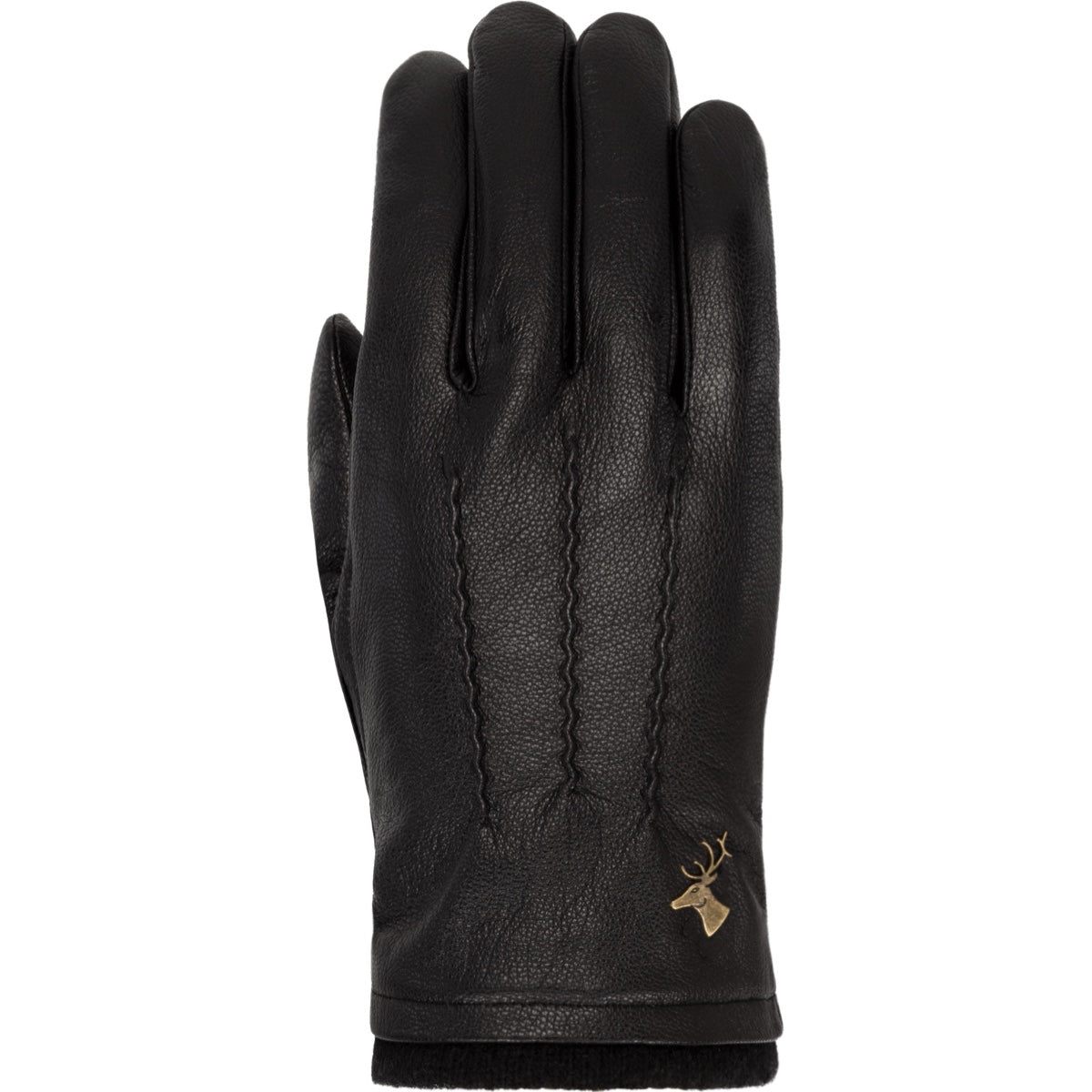Harvey (noir) - gants en peau de chèvre avec luxueuse doublure en laine & fonction écran tactile