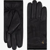 Harvey (noir) - Gants en peau de chèvre avec luxueuse doublure en laine & fonction écran tactile