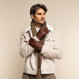 Harvey (cognac) - Gants en peau de chèvre avec luxueuse doublure en laine & fonction écran tactile - Schwartz & von Halen FR - Gants en Cuir - 5