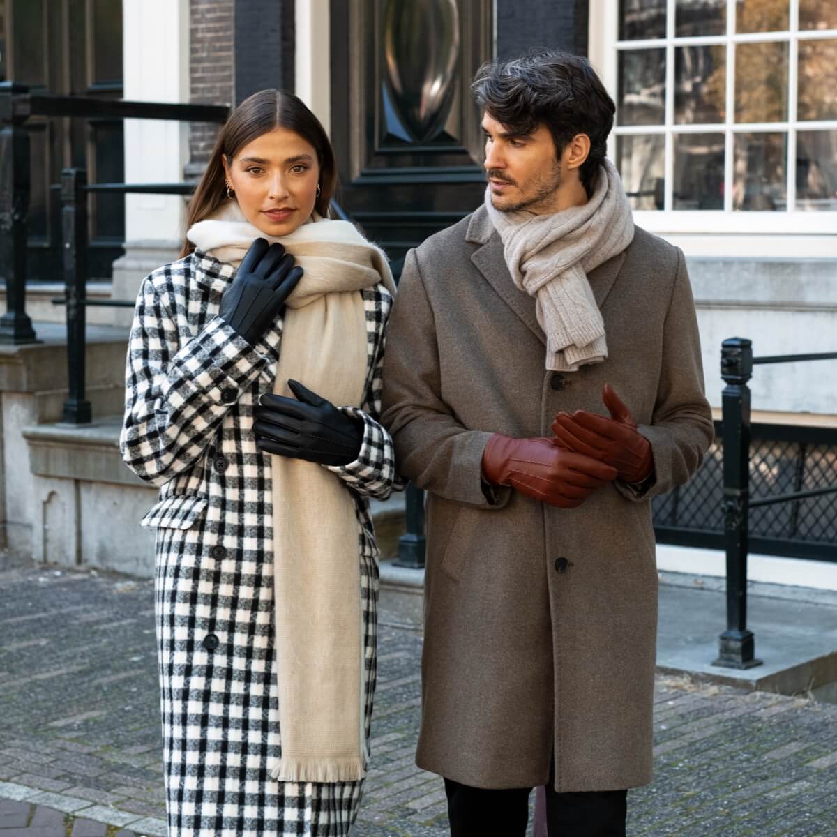Harvey (cognac) - Gants en peau de chèvre avec luxueuse doublure en laine & fonction écran tactile - Schwartz & von Halen FR - Gants en Cuir - 9
