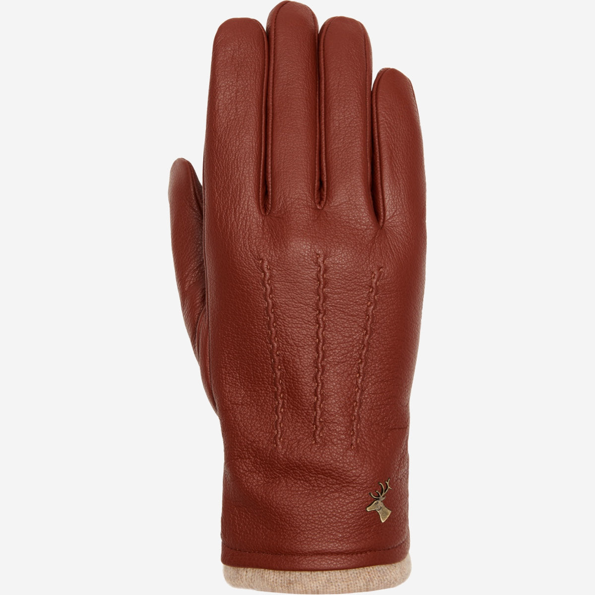 Harvey (cognac) - Gants en peau de chèvre avec luxueuse doublure en laine & fonction écran tactile - Schwartz & von Halen FR - Gants en Cuir - 1
