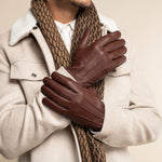 Harvey (cognac) - Gants en peau de chèvre avec luxueuse doublure en laine & fonction écran tactile - Schwartz & von Halen FR - Gants en Cuir - 8