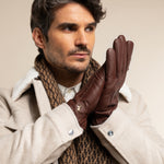 Harvey (cognac) - Gants en peau de chèvre avec luxueuse doublure en laine & fonction écran tactile - Schwartz & von Halen FR - Gants en Cuir - 10