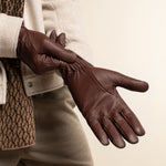 Harvey (cognac) - Gants en peau de chèvre avec luxueuse doublure en laine & fonction écran tactile - Schwartz & von Halen FR - Gants en Cuir - 13