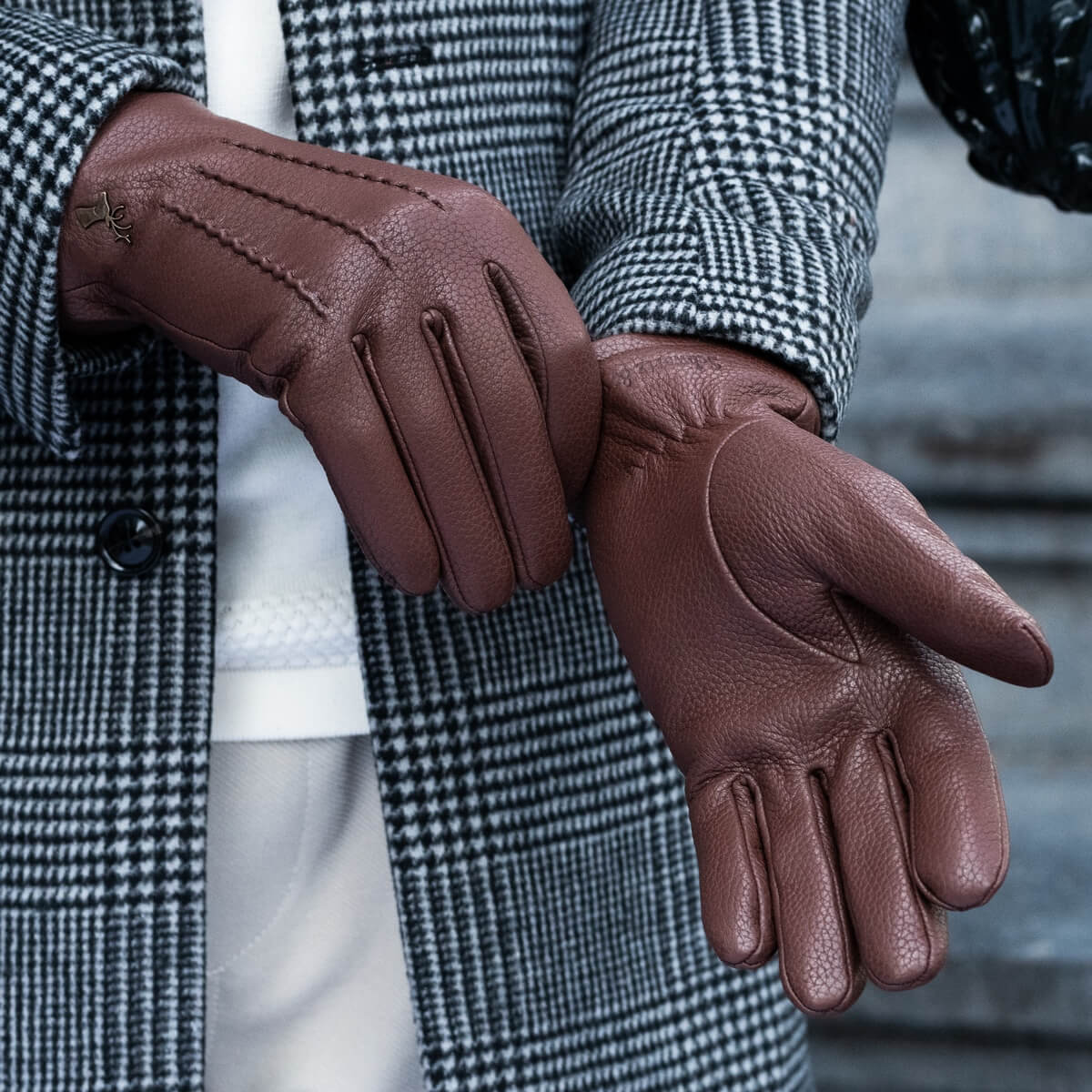 Gants en cuir tactiles - Gant cuir de cerf pour écrans