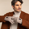 Hudson (beige) - Gants en tricot de laine Shetland et doublure en polaire