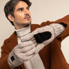 Hudson (beige) - Gants en tricot de laine Shetland et doublure en polaire