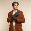 Hudson (noir) - Gants en tricot de laine Shetland et doublure en polaire