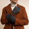 Hudson (noir) - Gants en tricot de laine Shetland et doublure en polaire
