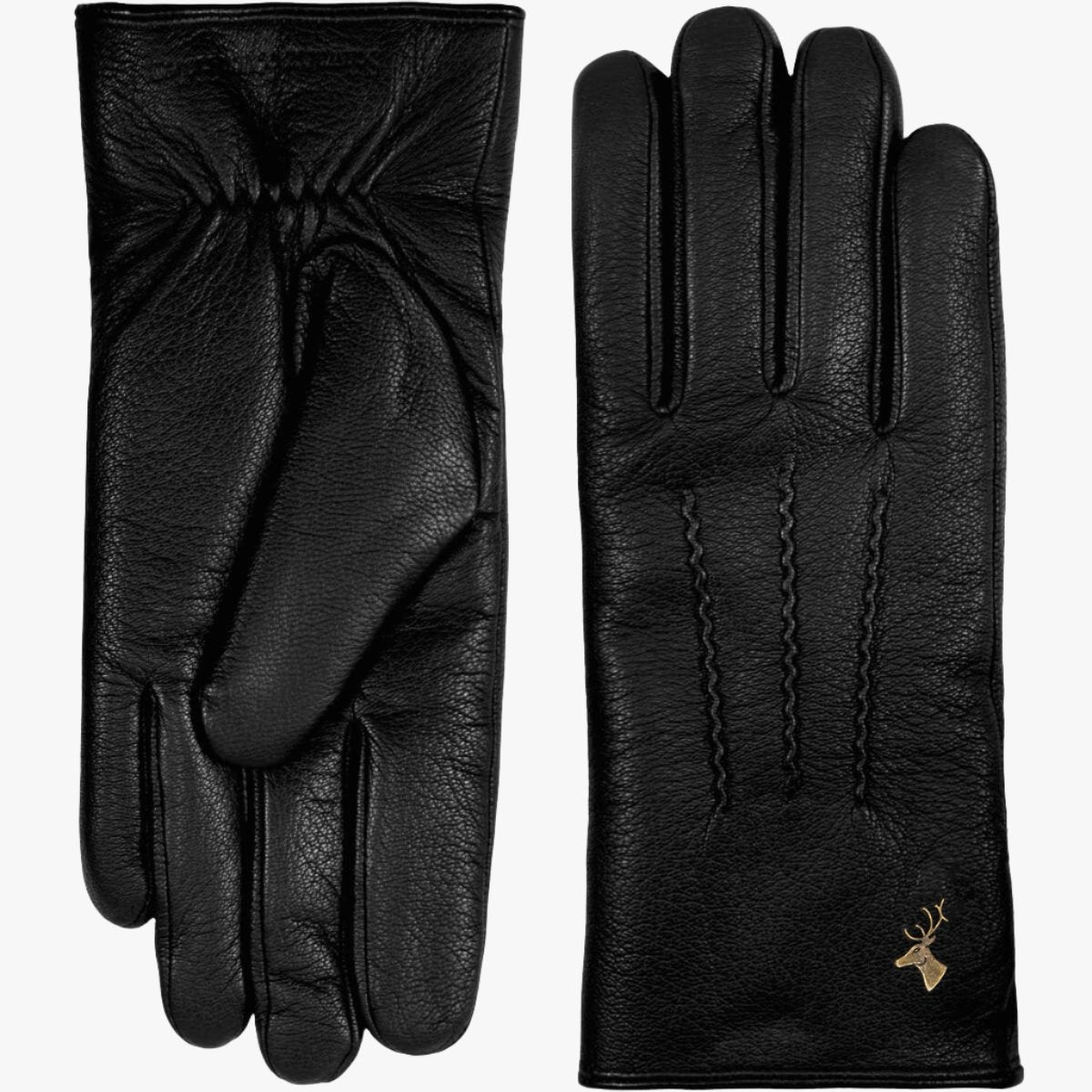 Gants homme Chevrons bi-matière • Tactiles • Noir