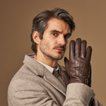 Hunter (marron) - Gants tactiles en cuir de chèvre et doublure en laine d'agneau - Schwartz & von Halen FR - Gants en Cuir - 9