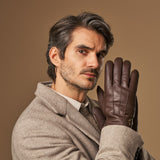 Hunter (marron) - Gants tactiles en cuir de chèvre et doublure en laine d'agneau - Schwartz & von Halen FR - Gants en Cuir - 9