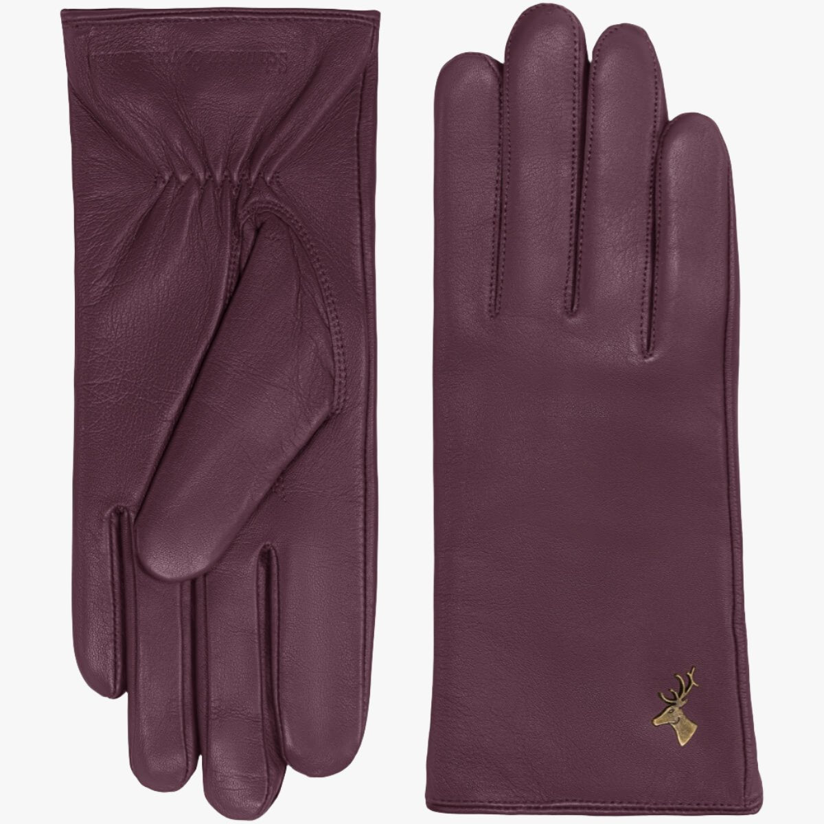 Ivy (violet) - Gants en peau de mouton avec doublure en laine/cachemire & fonction écran tactile