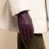 Ivy (violet) - Gants en peau de mouton avec doublure en laine/cachemire & fonction écran tactile