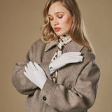 Ivy (blanc) – Gants en cuir de mouton doublés de laine/cachemire et fonction tactile