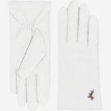 Ivy (blanc) – Gants en cuir de mouton doublés de laine/cachemire et fonction tactile