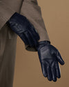 Jake (navy) - Sheepskin gloves with warm fleece lining & touchscreen feature