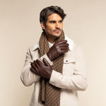 Jaxon (marron)  - Gants en peau de chèvre avec luxueuse doublure en fausse fourrure & fonction écran tactile  - Schwartz & von Halen FR - Gants en Cuir - 5