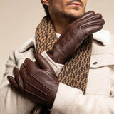 Jaxon (marron)  - Gants en peau de chèvre avec luxueuse doublure en fausse fourrure & fonction écran tactile  - Schwartz & von Halen FR - Gants en Cuir - 9