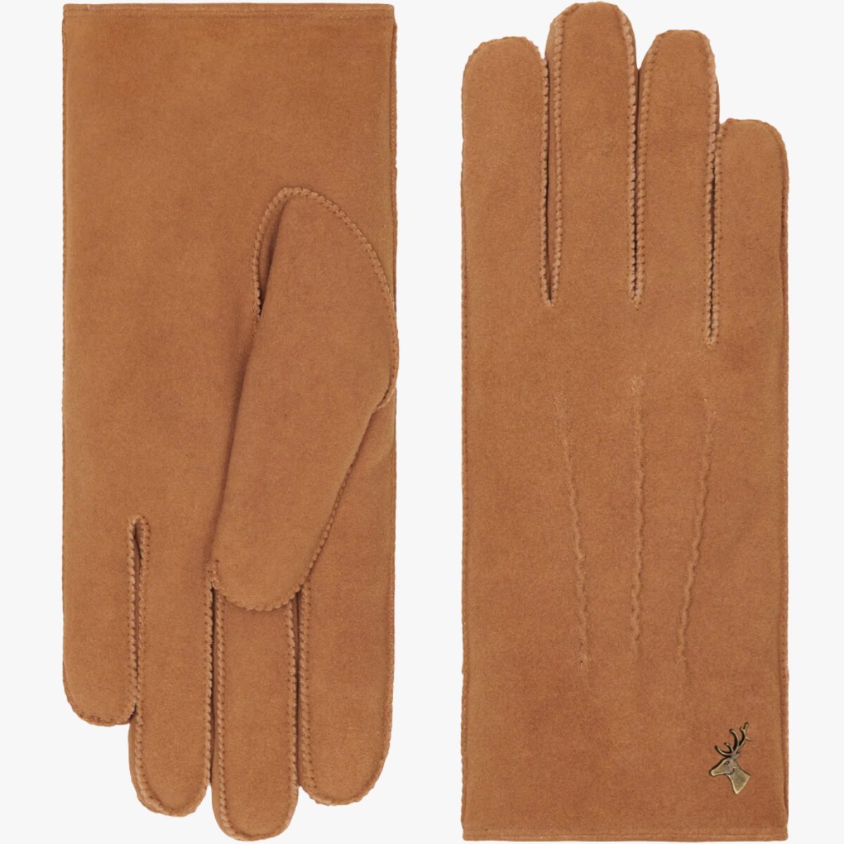 Gants en cuir d'agneau et soie femme Josie Noeud Agnelle en beige