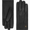 Julia (noir) - Gants en peau de chèvre avec luxueuse doublure en fausse fourrure & fonction écran tactile