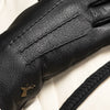 Julia (noir) - Gants en peau de chèvre avec luxueuse doublure en fausse fourrure & fonction écran tactile