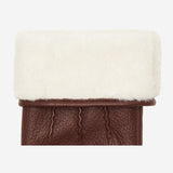 Julia (marron) - Gants en peau de chèvre avec luxueuse doublure en fausse fourrure & fonction écran tactile - Schwartz & von Halen FR - Gants en Cuir - 3