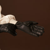 Kathleen (noir) - Gants exclusifs pour femmes en cuir de pécari doublés de cachemire