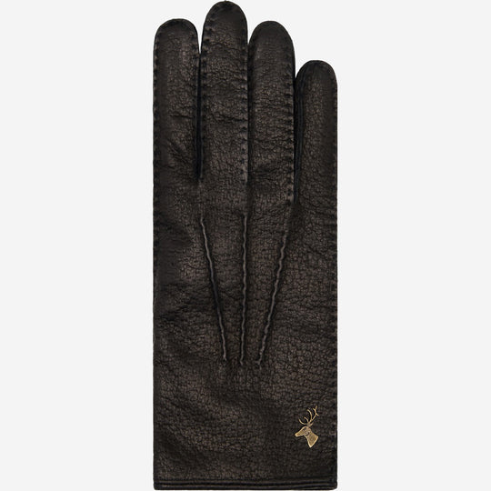 Kathleen (noir) - Gants exclusifs pour femmes en cuir de pécari doublés de cachemire