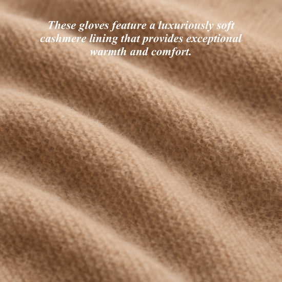 Cashmere lining texture in a soft beige interior of a glove
