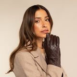 Kira (marron) - Gants en peau de mouton avec doublure en laine/cachemire & fonction écran tactile - Schwartz & von Halen FR - Gants en Cuir - 10