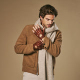 Liam (cognac) – Gants de conduite classiques sans doigts en agneau pour homme