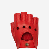 Liam (rouge) – Gants de conduite classiques sans doigts en agneau pour homme
