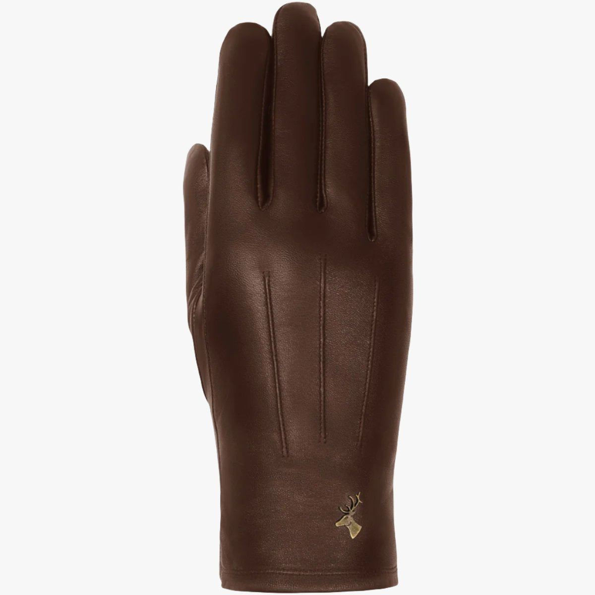 Lily (marron foncé) - Gants en peau de mouton avec doublure chaude en polaire & fonction écran tactile