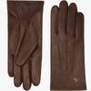 Lily (marron foncé) - Gants en peau de mouton avec doublure chaude en polaire & fonction écran tactile