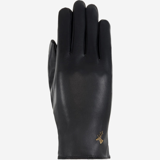 Luna (noir) - Gants en PU avec doublure en polaire et fonction écran tactile
