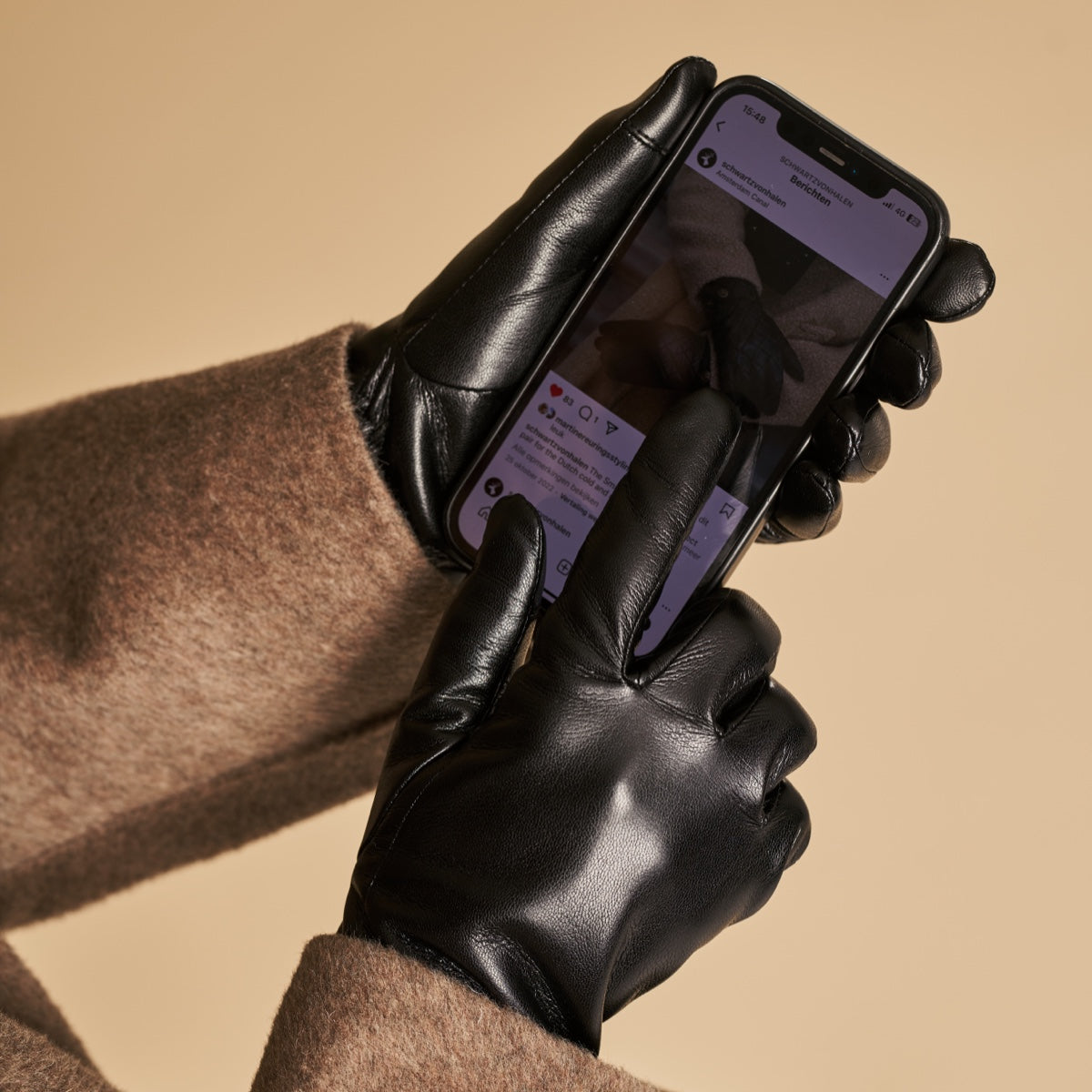 Luna - Gants en PU avec doublure en polaire et fonction écran tactile - Schwartz & von Halen FR - Gants en Cuir - 4