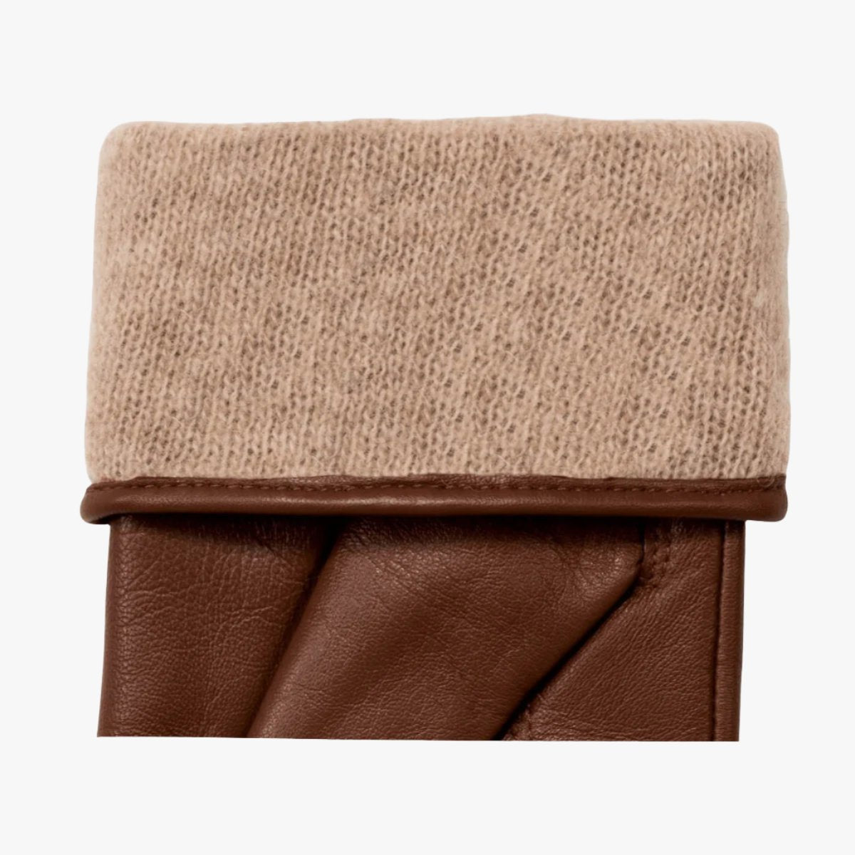 Madison (cognac) - Gants tactiles en cuir de mouton et doublure en laine/cachemire