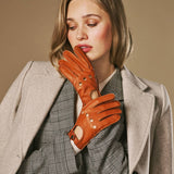 Marley (cognac) – Luxueux gants de conduite en cuir de cerf américaine