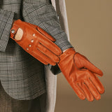 Marley (cognac) – Luxueux gants de conduite en cuir de cerf américaine