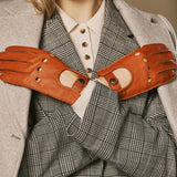 Marley (cognac) – Luxueux gants de conduite en cuir de cerf américaine