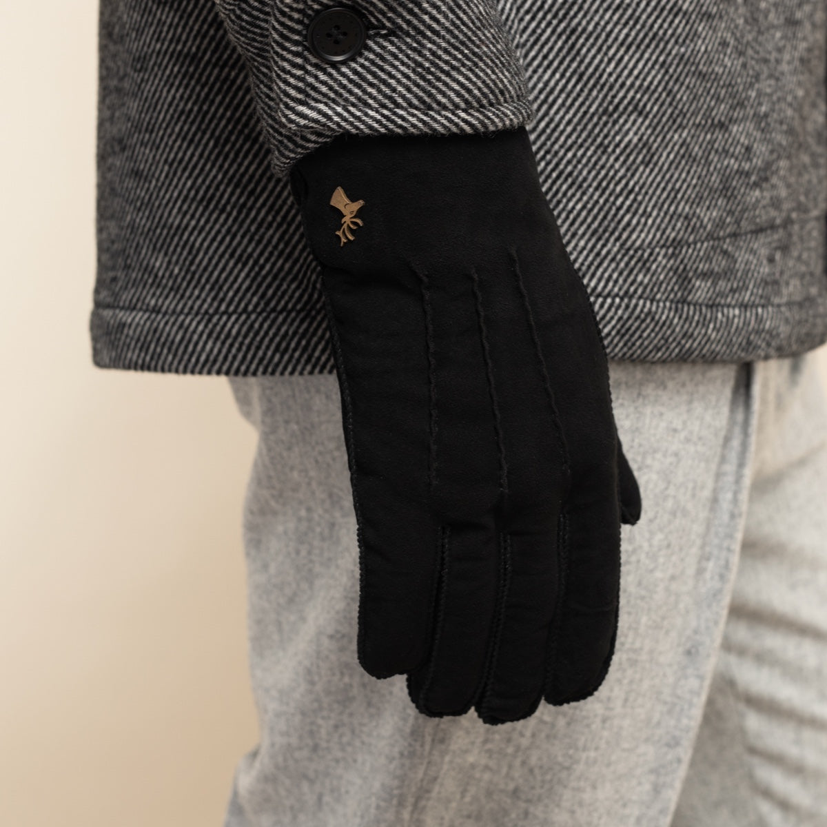 Matthew (noir) - Gants en cuir de chèvre avec luxueuse fourrure de mouton - Schwartz & von Halen FR - Gants en Cuir - 6