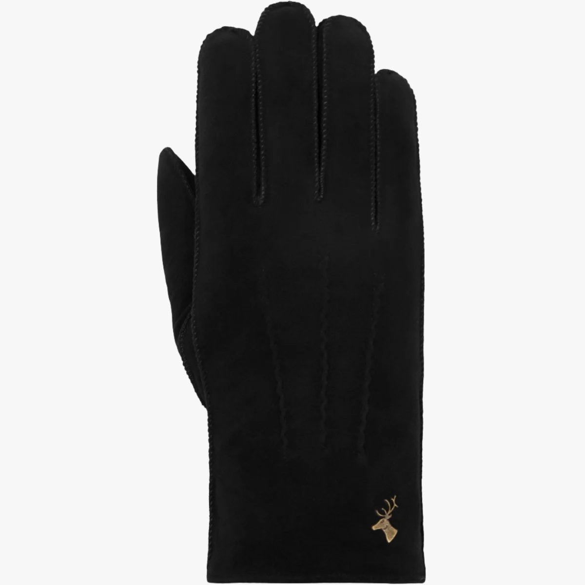 Matthew (noir) - Gants en cuir de chèvre avec luxueuse fourrure de mouton