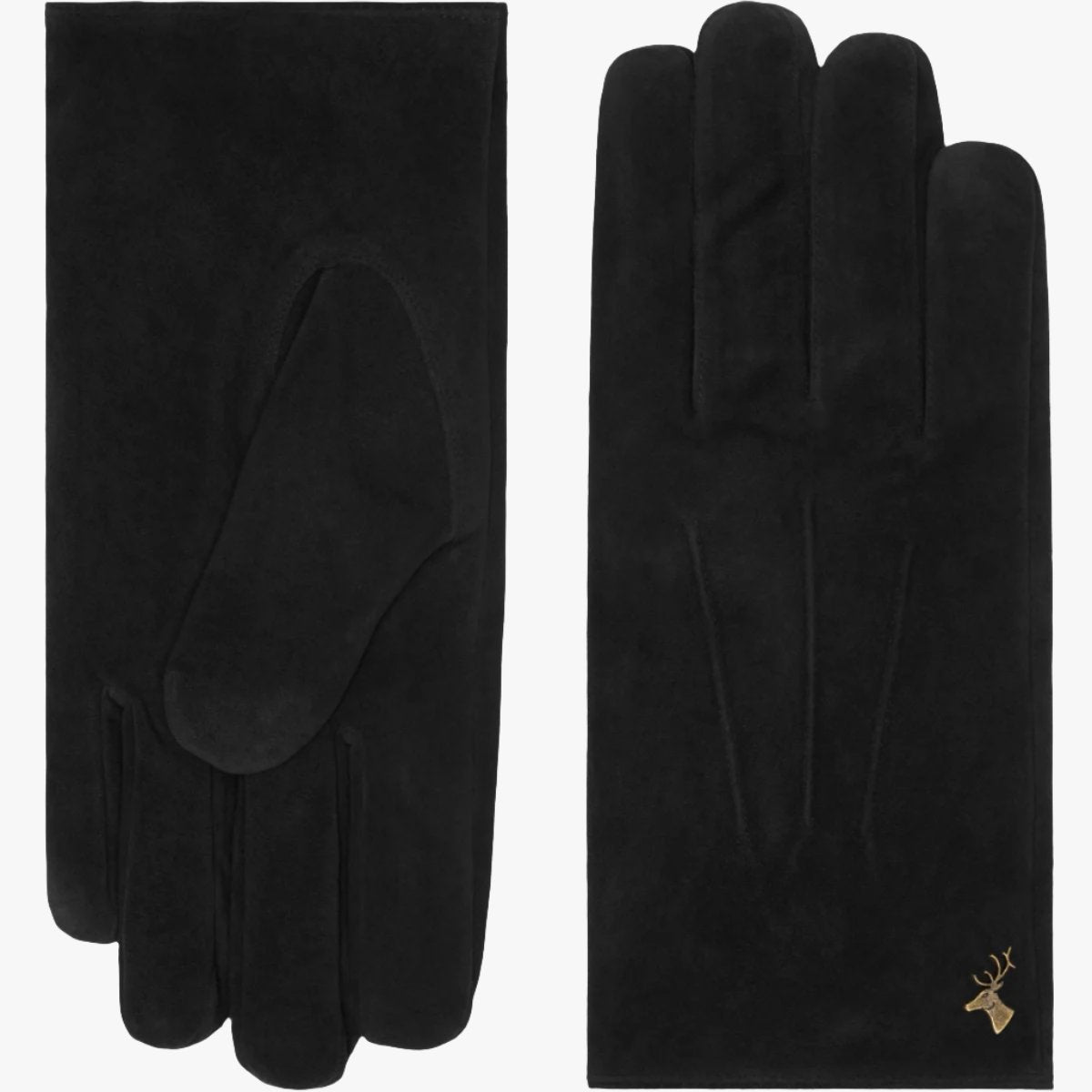 Rex (noir) - Gants en daim de chèvre avec luxueuse doublure en laine/cachemire