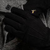 Rex (noir) - Gants en daim de chèvre avec luxueuse doublure en laine/cachemire - Schwartz & von Halen FR - Gants en Cuir - 10