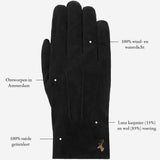 Rex (noir) - Gants en daim de chèvre avec luxueuse doublure en laine/cachemire - Schwartz & von Halen FR - Gants en Cuir - 11