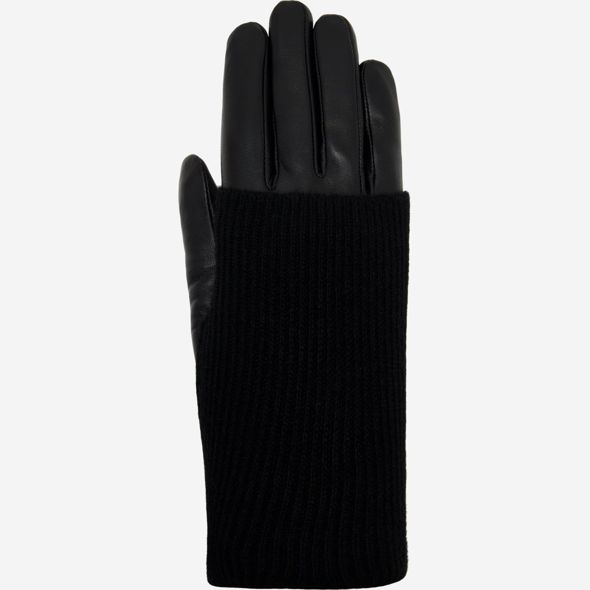 Riley - Gants tactiles en cuir de mouton avec manchette en tricot  - Schwartz & von Halen FR - Gants en Cuir - 1